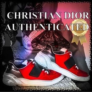 Christian Dior Authenticated Trainers, Red, Black & White. ❤️🖤 EUC 🖤❤️ Sz.42